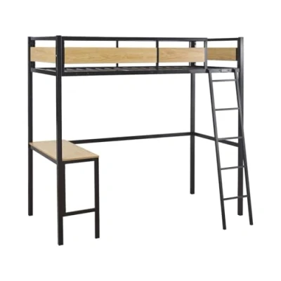 Imagen de Habitat et Jardin Cama entrepiso Ethan con Escritorio 90 x 190 cm Negro