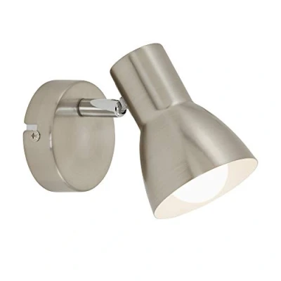 Imagen de BRILONER Luz de Pared, Foco Giratorio, 1x E14, máx. 25 vatios, 80x130 mm (Diámetro x Longitud Delantera), W, níquel Mate, Reflector Interior Blanco