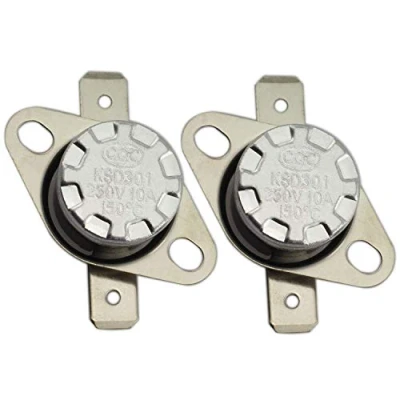 Imagen de 2 interruptores térmicos de temperatura cerrados 150 grados Celsius 10 A 250 V