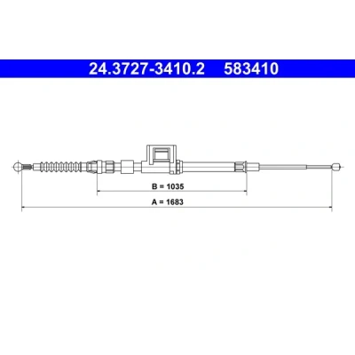 Imagen de ATE 24.3727 3410.2 Cable de Freno Mano 1638 SEAT: Leon III SC