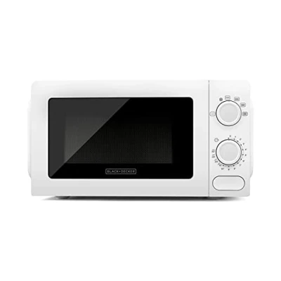 Imagen de BLACK+DECKER BXMY700E Microondas de 20L capacidad y 700W potencia, 6 niveles, función descongelar, temporizador 30 min, avisador acústico, plato 245mm, diseño compacto