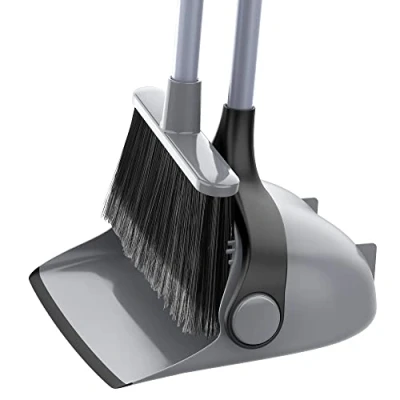 Imagen de MR.SIGA Juego de Escoba y recogedor Mango Largo, Combo barredora Vertical para Limpieza Pisos, Gris