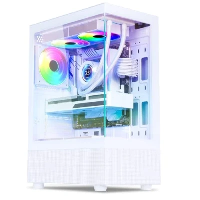 Imagen de Spirit Of Gamer Carcasa para PC RGB, 3 ventiladores de 120 mm ARGB, compatible con ATX/mATX, Medio Tour Gaming Vacío, Cara Lateral y Frontal Vidrio Templado, Optimizado Refrigeración