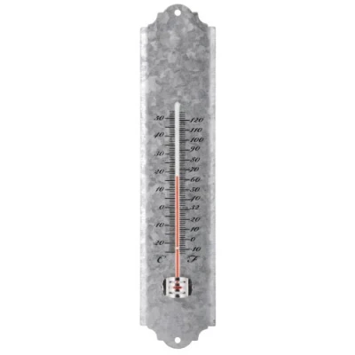 Imagen de Esschert Design Termómetro de Pared Zinc Gris 30cm OZ10 Interior y Exteriores
