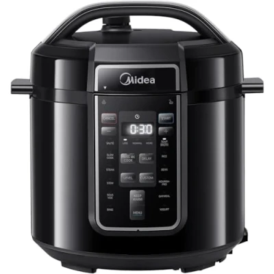 Imagen de Midea olla a presión eléctrica 9 en 1, 12 preajustes, de cocción múltiple instantánea, antiadherente, yogurtera, arrocera, lenta, salteado al vapor, 8 cuartos galón
