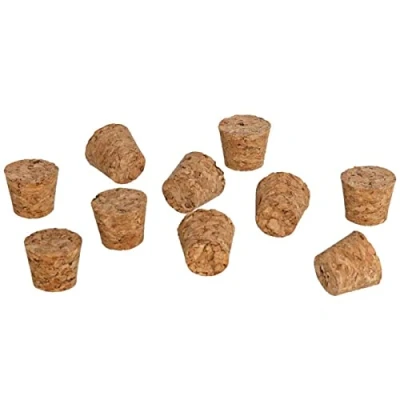 Imagen de Acan Tradineur Pack de 10 tapones cónicos corcho para botellas, garrafas, botes, frascos, bar, restaurante, vino, aceite, 20 x 15 17 mm