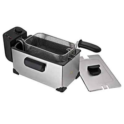Imagen de Jocca Freidora de aceite caliente 2200W Capacidad 3 litros Desmontable lavable pequeña Tapa acero inoxidable