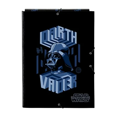Imagen de STAR WARS Digital Escape Carpeta Folio con 3 Solapas, Ideal para Niños de Diferentes Edades, Cómoda y Versátil, Calidad Resistencia, 26x36.5 cm, Color Negro