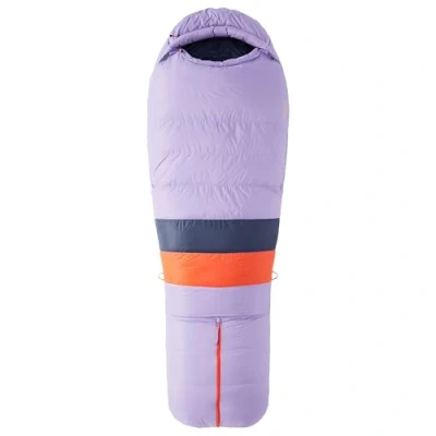 Imagen de Marmot Mujer Women&#039;s Teton Long, Saco de dormir tipo momia para adulto, relleno pluma 650, extra largo, ligero y cálido, 183 cm, hasta 40, Paisley Purple/Arctic Navy, cm