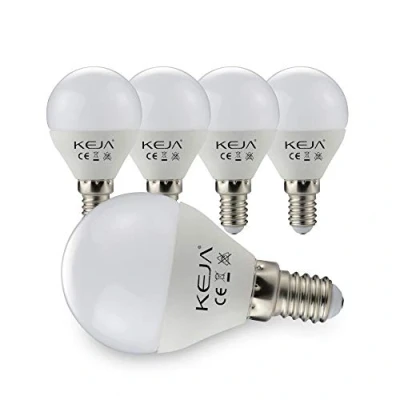 Imagen de Bombillas led E14, 5 unidades, 7 W, 600 lúmenes por bombilla, equivalente a una bombilla de 60 2700 K, luz blanca cálida, ángulo dispersión 270.