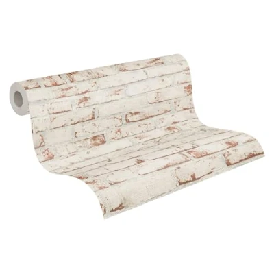Imagen de A.S. Création Papel Pintado de Imitación Piedra en Rojo, Marrón y Beige Pared para Diferentes Espacios 10,05 m x 0,53