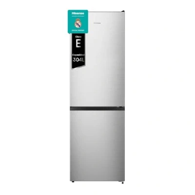 Imagen de Hisense RB390N4ACE Frigorífico Combi No Frost, Eficiencia Clase E, Capacidad 304 L con 186 cm Alto, Cajón Verduras, Puerta Reversible, Silencioso 39dB, Color Inox