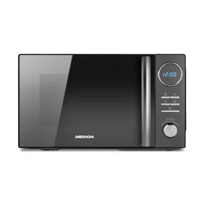 Imagen de MEDION Microondas 3 en 1 con Grill y función de aire caliente (23 litros, 900 vatios, 1.000 vatios grill, 1.680 caliente, 10 programas automáticos, descongelación, pantalla