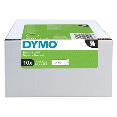 Imagen de DYMO D1 etiquetas auténticas, impresión negra sobre fondo blanco, 19 mm נ7 m, autoadhesivas para etiquetadoras LabelManager, 10 unidades