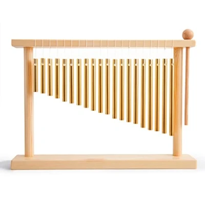 Imagen de ENNBOM Carillón de 20 notas para mesa con barras, instrumento percusión mazo (dorado)