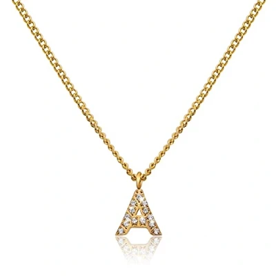 Imagen de GD GOOD.designs cadena con letra de oro para mujer, collar chapado en 18 quilates iniciales circonita, letras Acero inoxidable dorado,