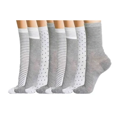 Imagen de Dim Mi Chaussette Ecodim Style X8, Calcetines para Mujer, Multicolor (Gris Moyen Mel/Gris Clair Mel 8Qo), Talla única