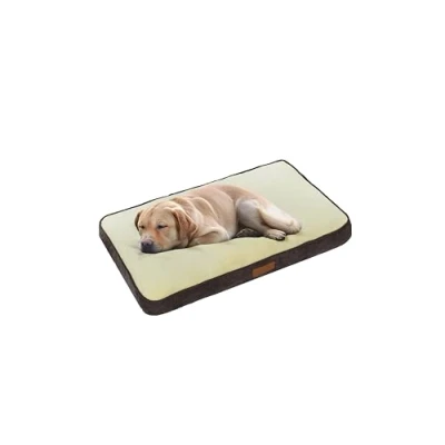 Imagen de Ellie Bo Colchón cama para jaula de perro, mullido y lavable, funda Corduroy cuero sintético, relleno poliéster jaulas tamaño 2XL 117 x 75 10 cm en colores marrón beige