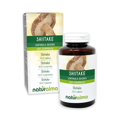 Imagen de Shiitake o Seta china (Lentinula edodes) hongo Naturalma 150 g 300 comprimidos Complemento alimenticio Natural y Vegano