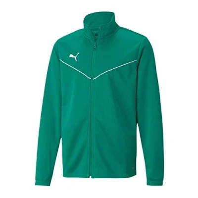 Imagen de PUMA teamRISE Training Poly Jacket Chaqueta de entrenamiento, Unisex niños, Pepper Green/Puma White, 176
