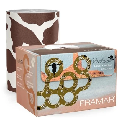 Imagen de Framar Yeehaw Rollo de lámina para el cabello en relieve, láminas resaltar, peluquería mechas, colorear 320 pies