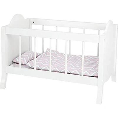 Imagen de Small Foot 11778 Cuna de muñecas, colchón Suave, edredón, Almohada y Ropa Cama, a Partir 3 años. Toys, Color Blanco, Klein (11778)