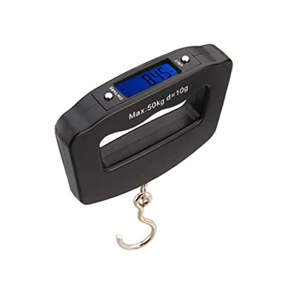 Imagen de Meichoon Portátil Mini Báscula Digital para Equipaje Balanza de Pesaje 110 lb / 50 kg con Gancho Pesca Función Tara Pantalla LCD Retroiluminada Home Farm Factory Hunting Outdoor C42