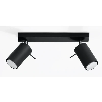 Imagen de SOLLUX lighting Ring 2 Plafón Diseño Minimalista Y Moderno, Brazo Ajustable Dirección De La Luz Bombilla GU10 Reemplazable, x 40 W Acero, Negro, 30 6 16 cm