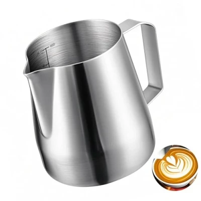Imagen de Worbic Jarra de espuma leche acero inoxidable, 400 ml, color plateado