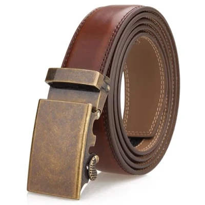 Imagen de Nelbons Cinturón Hombre, Ajustable de Trinquete Hebilla Automática Ancho 3,5cm