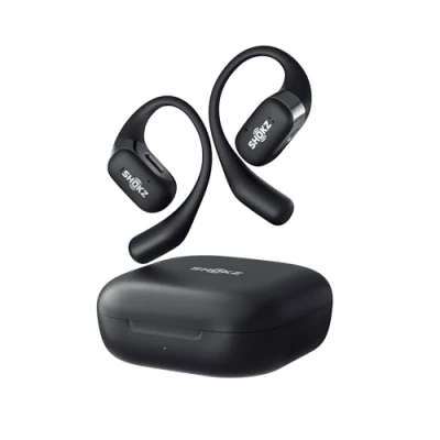 Imagen de SHOKZ OpenFit Auriculares de oído Abierto inalámbricos con Bluetooth y micrófono, Impermeables IP54, Cómodo, Carga rápida 28h Duración batería para Llamadas Música Uso Diario, Carrying Bag