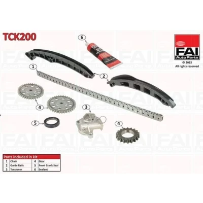 Imagen de FAI AutoParts TCK200 Juego de Cadena distribución con juntas, ruedas dentadas Símplex, bajo ruido VOLKSWAGEN: Polo IV Hatchback