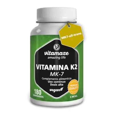 Imagen de Vitamaze® Vitamina K2 MK 7 200 mcg Altamente Dosificada, Menaquinona, 180 Comprimidos per 6 Meses, Calidad Alemana, Suplementos Alimenticio sin Aditivos Innecesarios