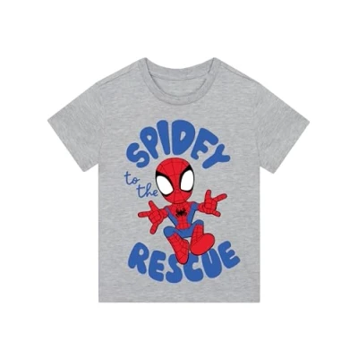 Imagen de Marvel Spidey y Sus Amigos Manga Corta Camiseta Spiderman Niño Verano Ropa Gris 9 10 años