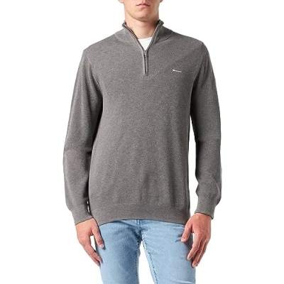 Imagen de GANT Halfzip Jersey de punto, Hombre, Talla: Large, Dark grey melange