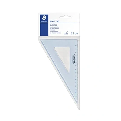 Imagen de STAEDTLER Mars 567 21 60 Cartabón (60º/30º), de plástico azul transparente, graduado, bisel glaseado. Longitud 20 cm