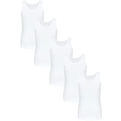 Imagen de TupTam Camiseta para Niñas Interior de Algodón Camis sin Mangas Pack 5, Blanco, 158 164