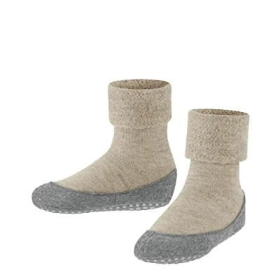 Imagen de FALKE Cosyshoe Minis K HP lana puños en la suela 1 par, Calcetines para casa Unisex niños, Beis (Sand Melange 4651), 25 26