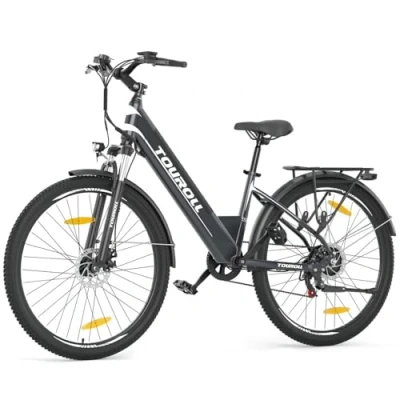 Imagen de Touroll Bicicleta eléctrica, J1/J1 ST, Autonomía de 100 a 50 km, Motor 36V 45 NM, 15.6Ah Batería Desmontable, Bici electrica Equipada con un Amortiguador Delantero J1 ST