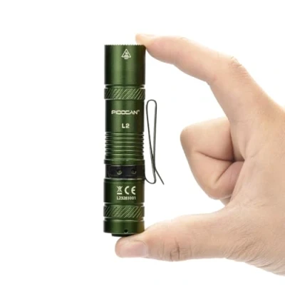 Imagen de PIOOCAN linterna pequeña de 1200 lúmenes para EDC, recargable, con 4 modos, mini muy brillante, camping, pesca, senderismo, reparación y emergencia (verde)