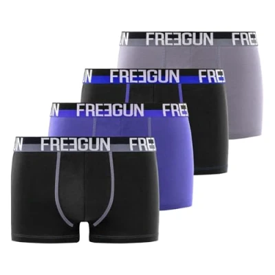 Imagen de FREEGUN Fg/1/Bc/Pk4 Ropa Interior de Hombres, Negro, L (Pack 4)