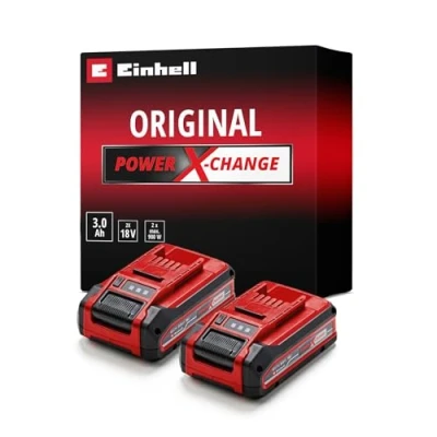 Imagen de Original Einhell Batería 3 Ah Power X Change PLUS (18 V, iones Li, de uso universal para todos los aparatos Change, control nivel carga, Twin Pack, incl. 2 baterías Ah, sin cargador)