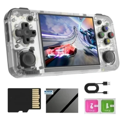 Imagen de RG35XX H Consola Portatil, 64G+128G 10000+ Juegos Pantalla IPS De 3,5 Sistema Linux Retro Emulador Soporta HDMI Salida TV y Gamepad, 3300 mAh Batería