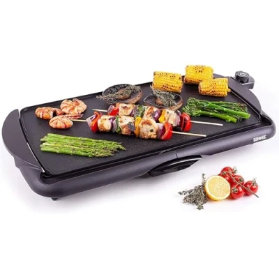 Imagen de Duronic GP20 Plancha eléctrica de asar Grill Parrilla cocina antiadherente 2000 W 52 x 27 cm con temperatura regulable y bandeja para la grasa extraíble transportable