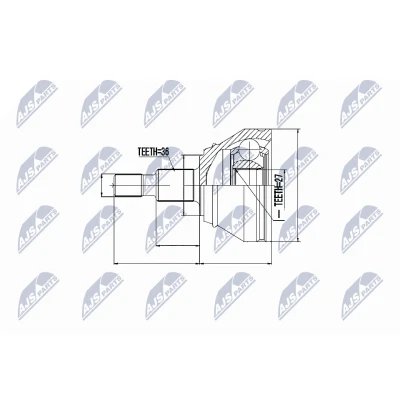 Imagen de Juego de articulación, semi eje NTY NPZ VW 028