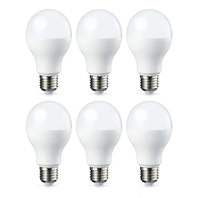 Imagen de Amazon Basics Bombilla rosca Edison LED E27, 13 W (equivalente a 100 W), blanco cálido, no regulable, paquete de 6