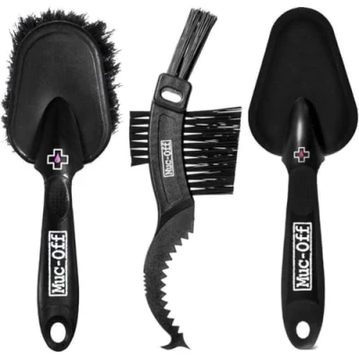Imagen de Muc Off Kit de 3 Cepillos Limpiadores Bicicleta Incluye con Mango Ergonómico Goma para Minimizar Impactos y Duraderas Cerdas Nailon