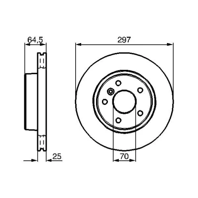 Imagen de BOSCH 0 986 478 483 Disco de freno 297 25 5 120 ventilado, ventilación interna aceitado LAND ROVER: Range Rover 2