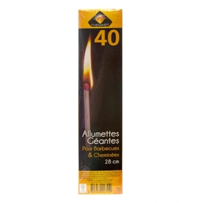 Imagen de Cheminett Fosforos Extra Largos 28cm. Caja de 40 Uds, Madera, 28 cm (4755 48)