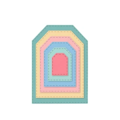Imagen de Craftelier Set de Mini Troqueles Esenciales para Creaciones Scrapbooking, Manualidades y Tarjetería Forma Etiquetas Tamaño Aproximado entre 2,70 x 2,00 cm 9,50 6,70